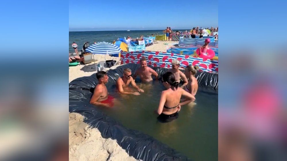Krass! Party-Freunde graben Pool in Ostseestrand