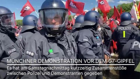 G7-Demo: Rangeleien zwischen Polizei und Aktivisten