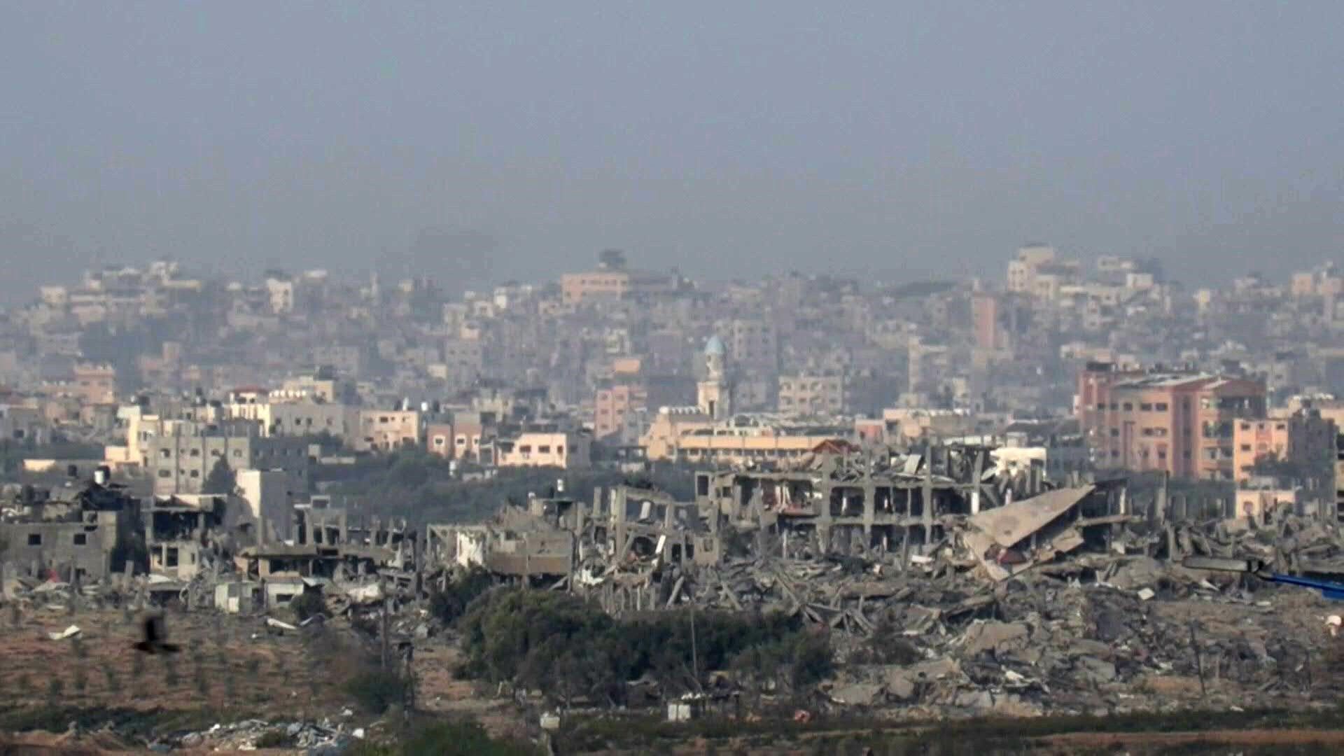 Skyline of northern Gaza and Rafah on second morning of truce