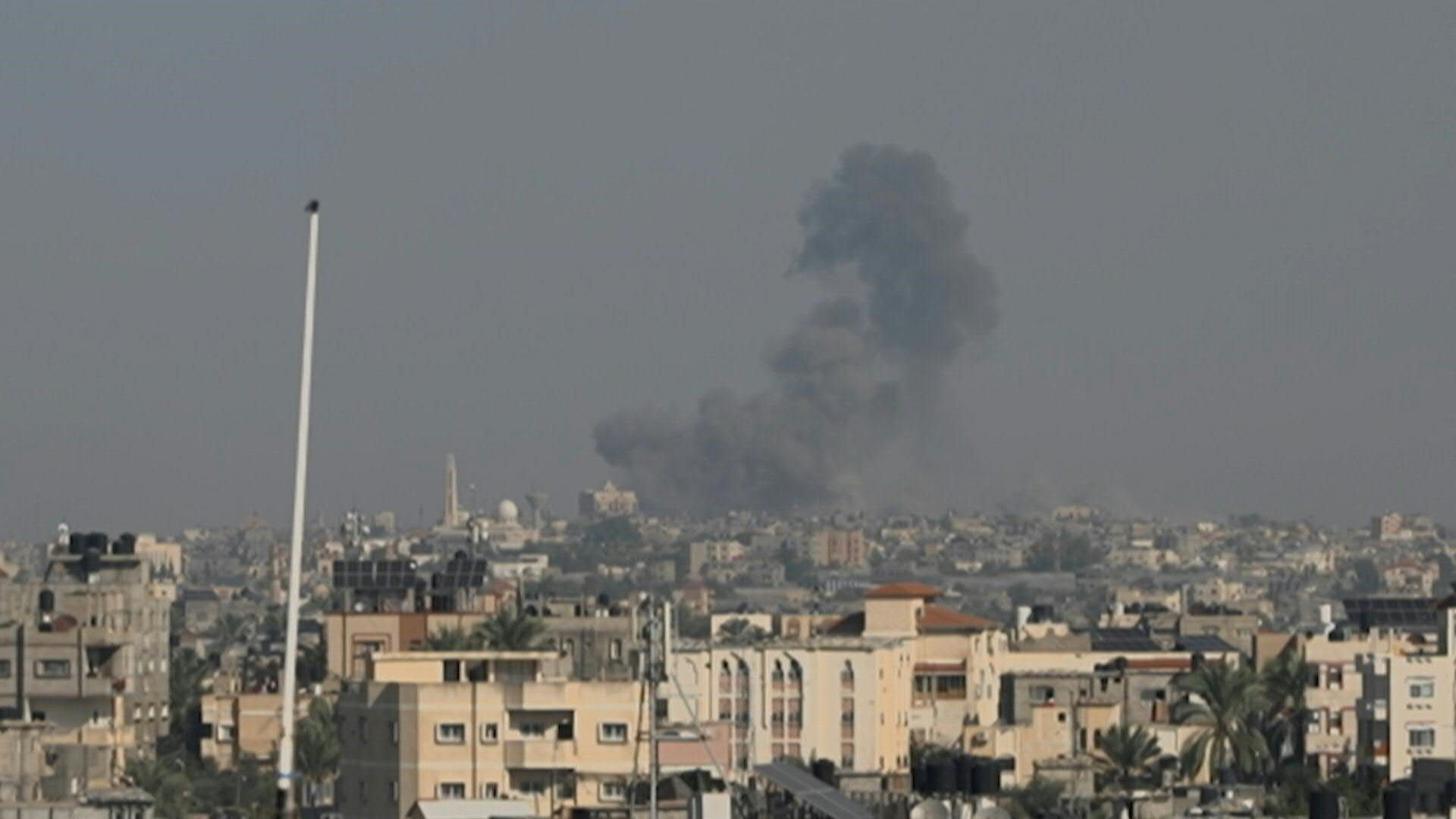 Smoke rises after Israeli airstrike on Gaza's Rafah