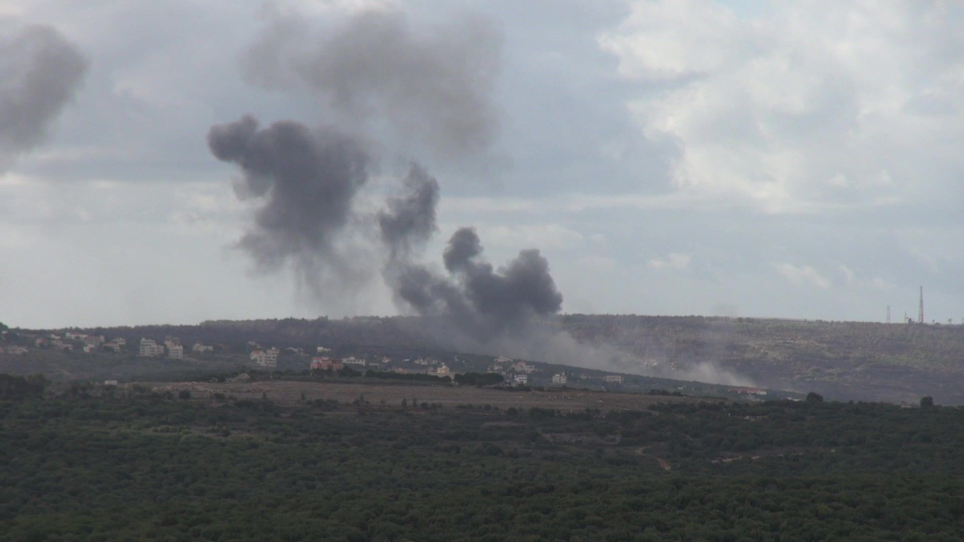 Smoke billows over southern Lebanon following Israeli strikes