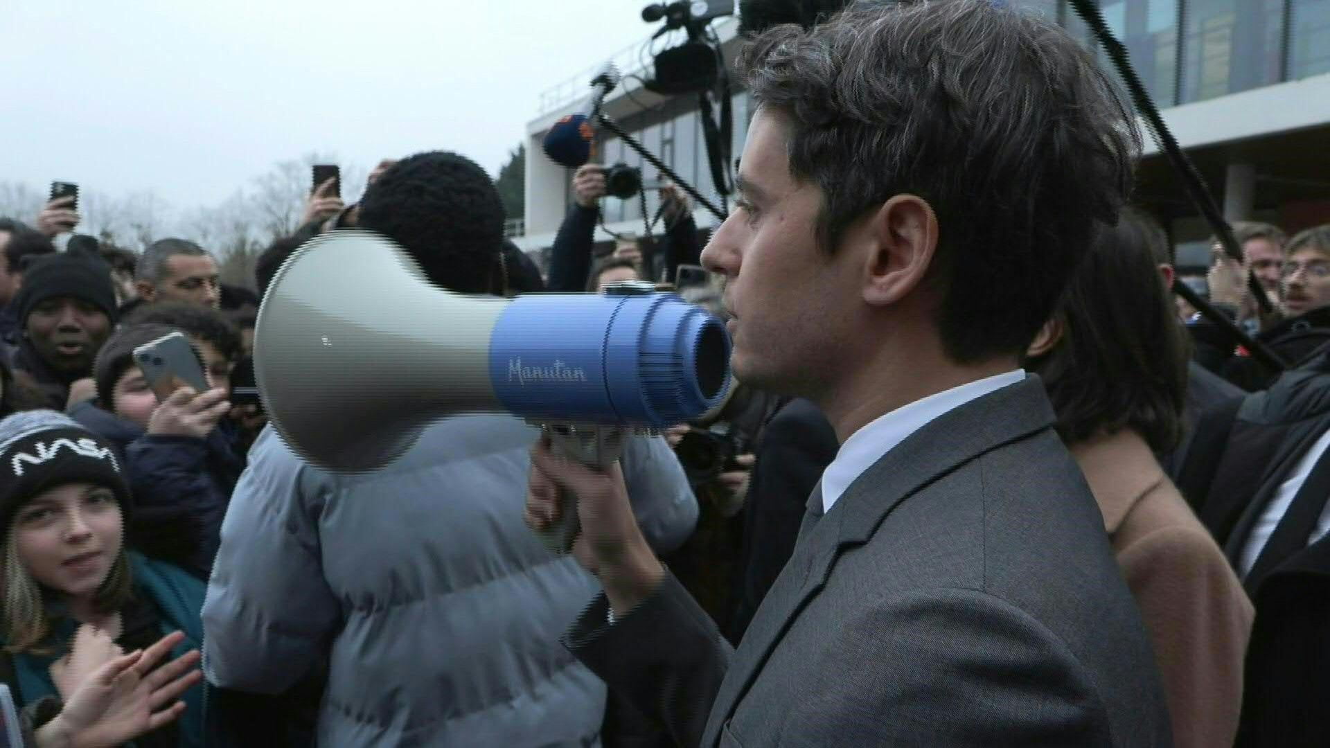 Attal and new French Education Minister visit a secondary school near Paris