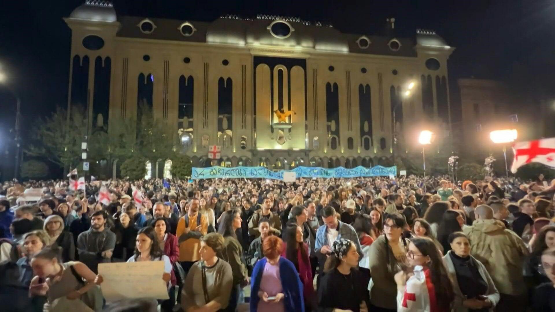 Thousands rally in Georgia as parliament debates 'foreign influence' law