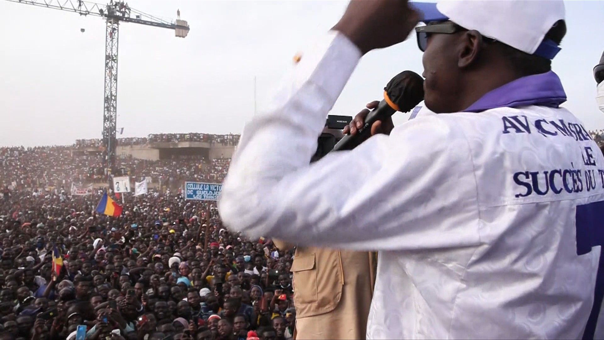 Chad presidential hopeful Masra addresses mass of supporters at campaign rally