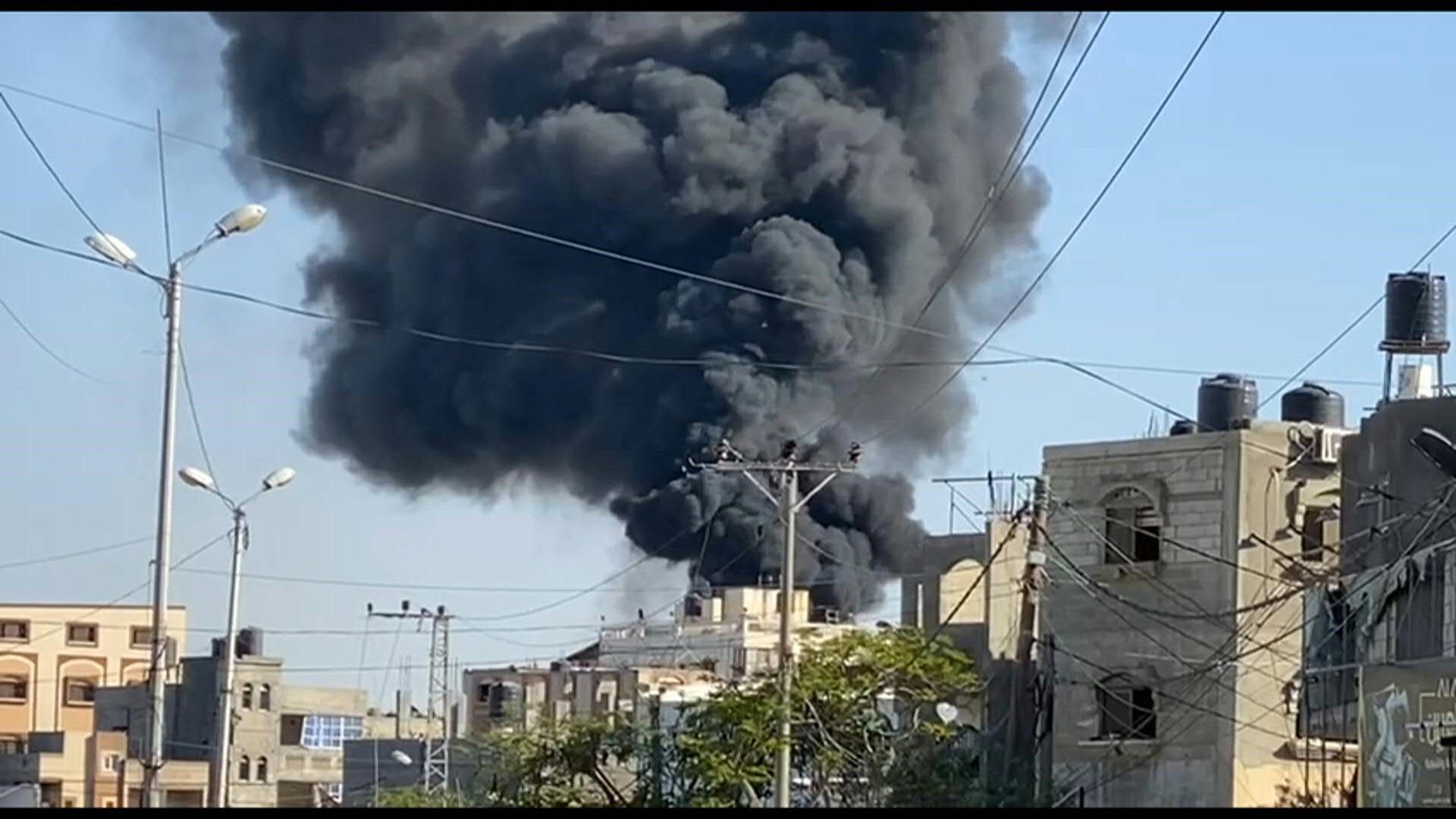 Smoke rises, gunfire rings out in Rafah deserted streets
