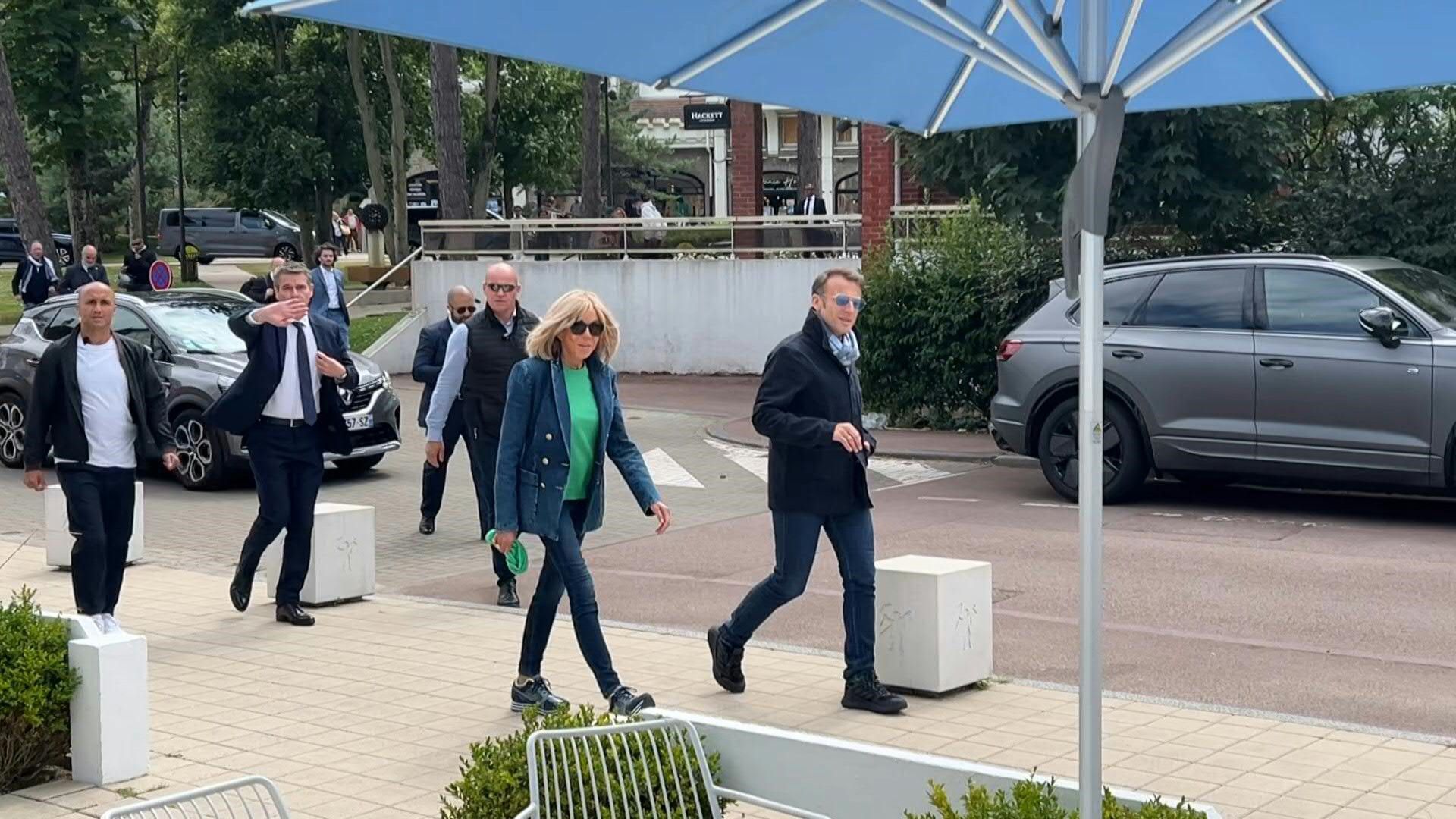 French President Macron and his wife in Le Touquet