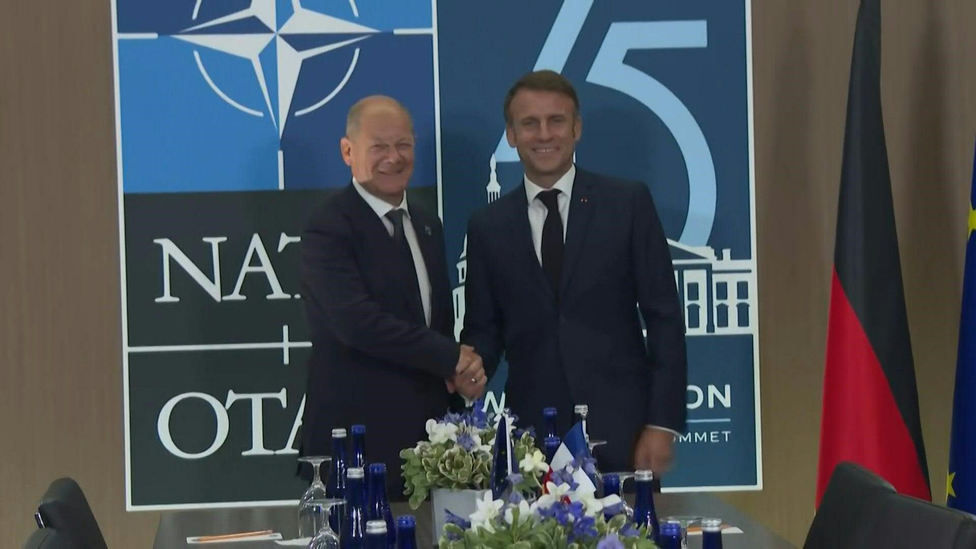 Macron, Scholz meet on sidelines of NATO Summit