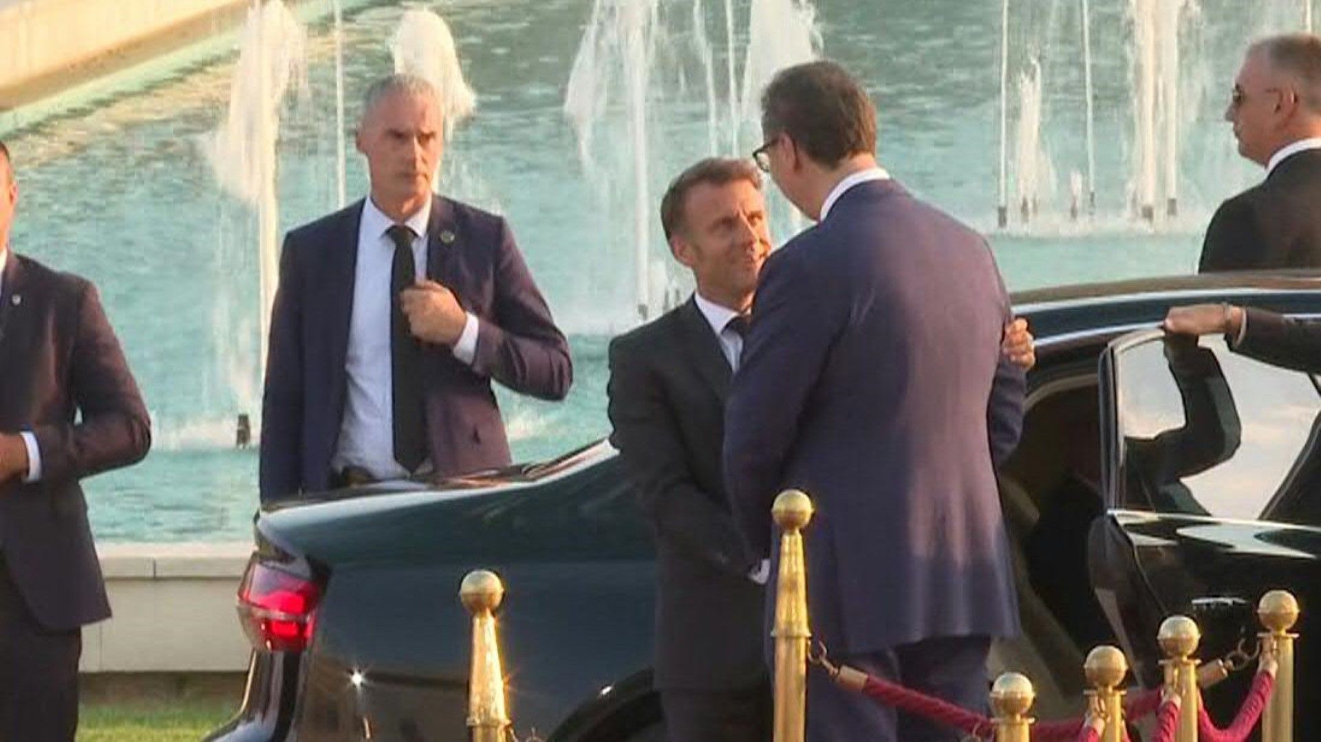 Serbian President Vucic welcomes France's Macron
