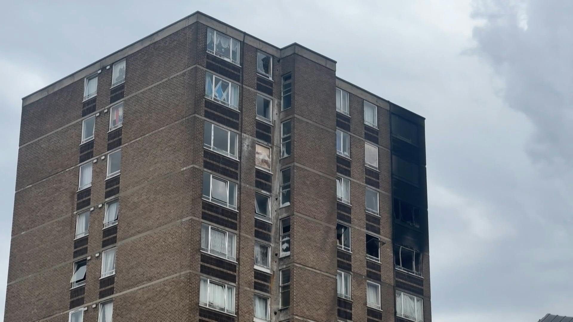 Tower block on fire in London on day of Grenfell inquiry report