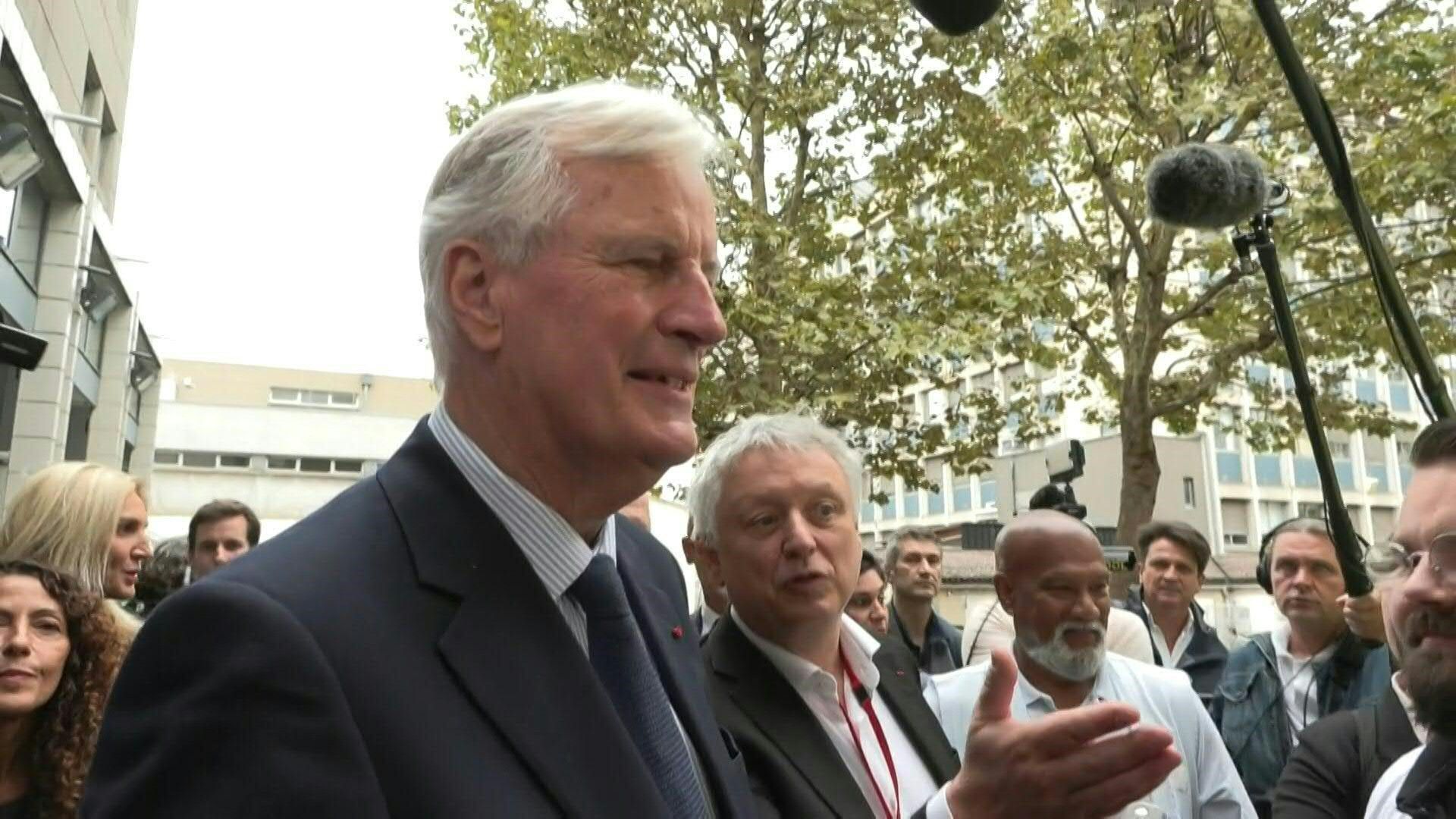French new PM at a children's hospital for his first official visit