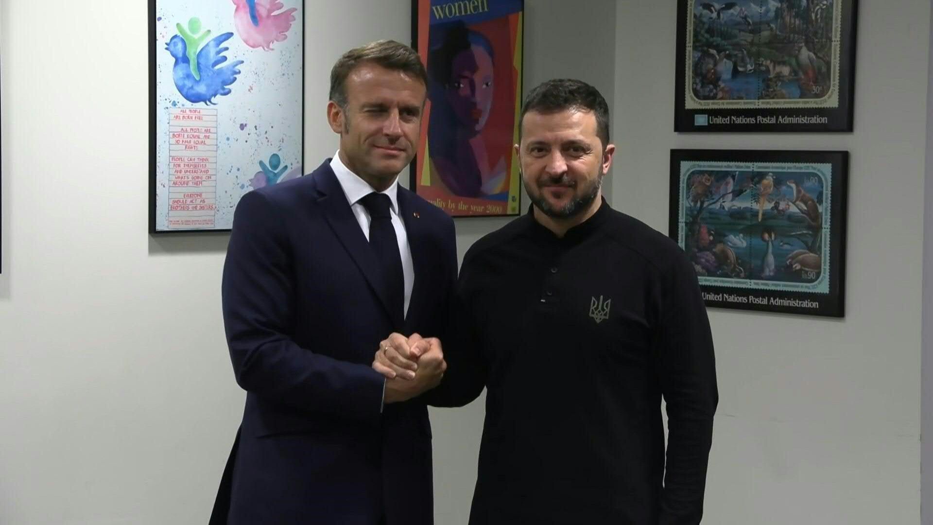 Macron holds bilateral meeting with Zelensky at UN headquarters