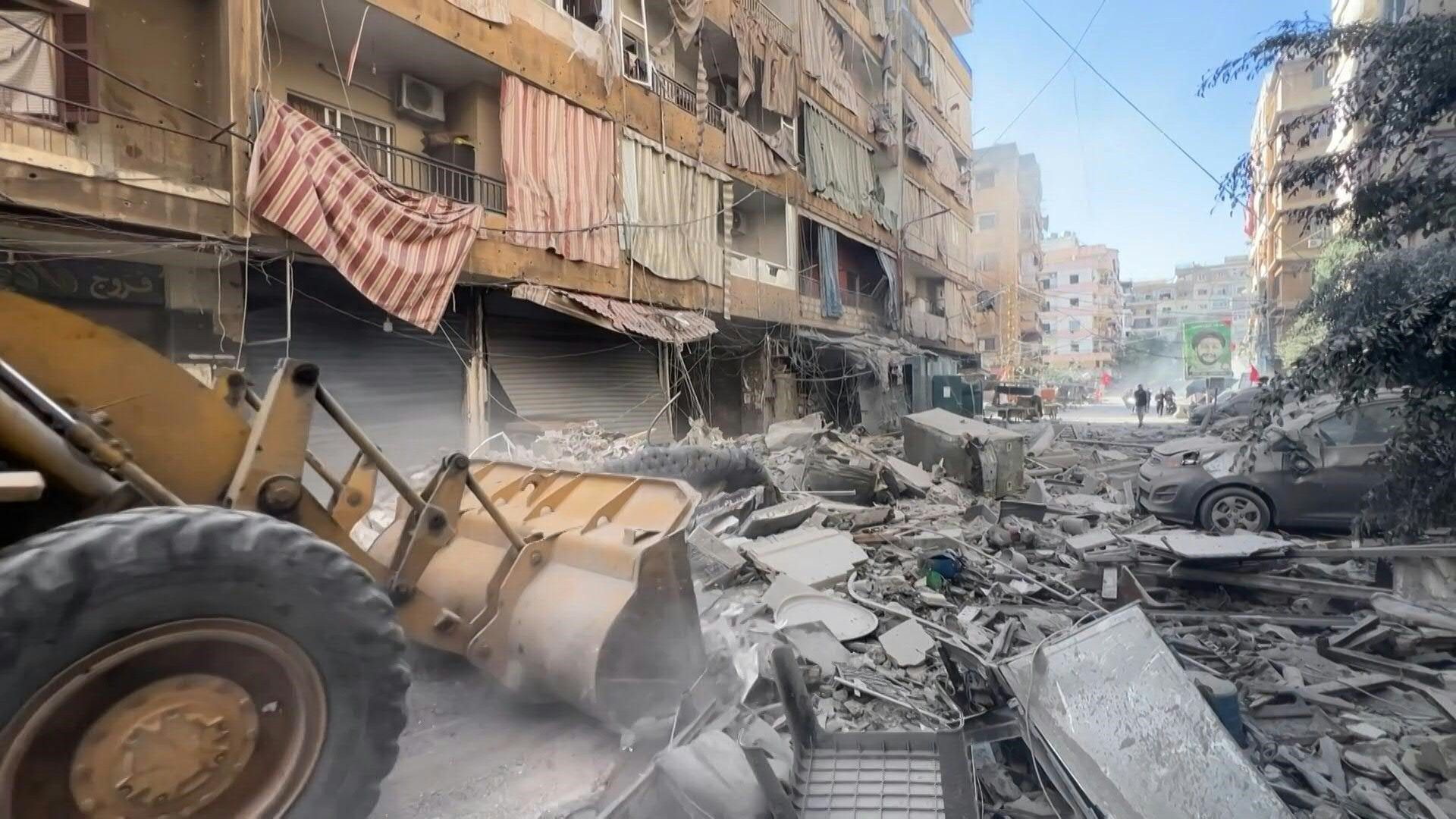 Aftermath following Israeli strike on south Beirut