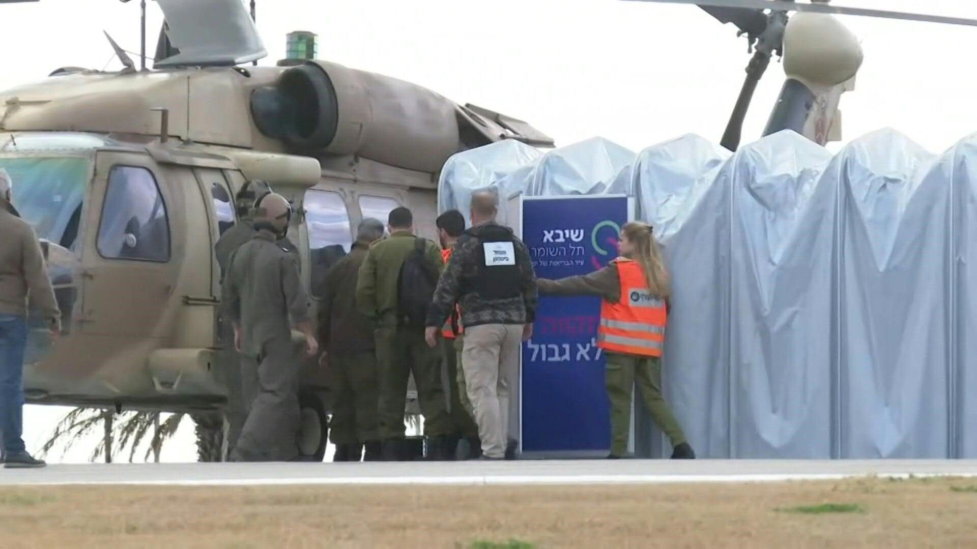 Helicopter carrying released hostage Eli Sharabi lands at hospital