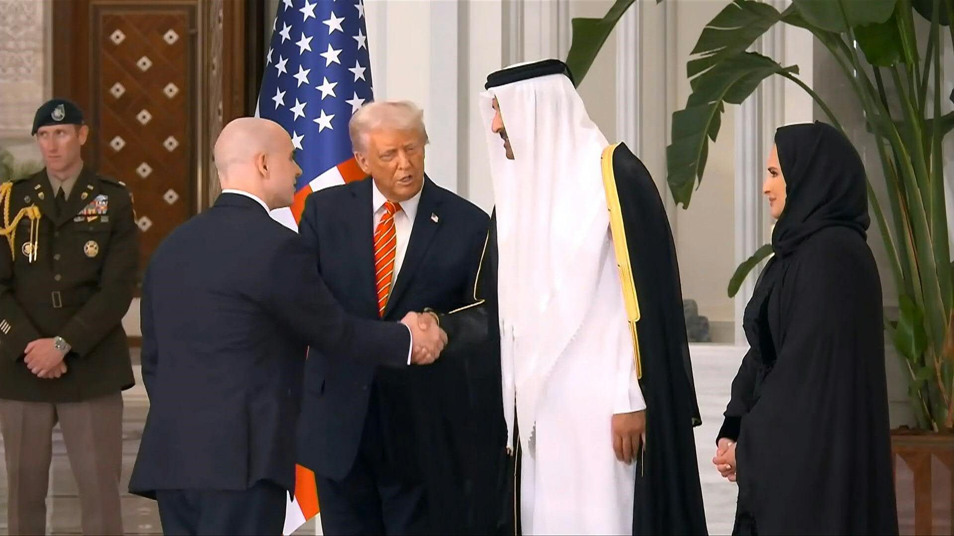 Video: Trump greets officials, dignitaries at Qatar's Lusail Palace
