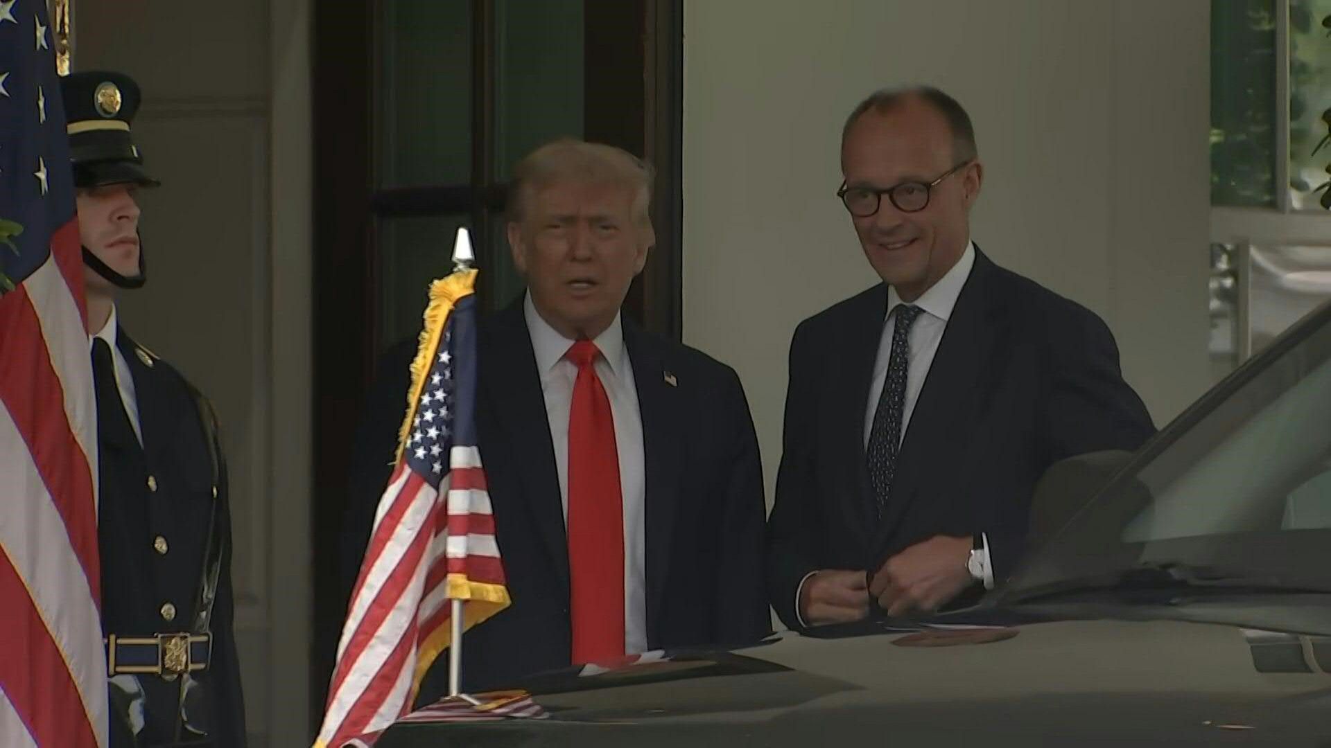 German Chancellor Friedrich Merz arrives at the White House