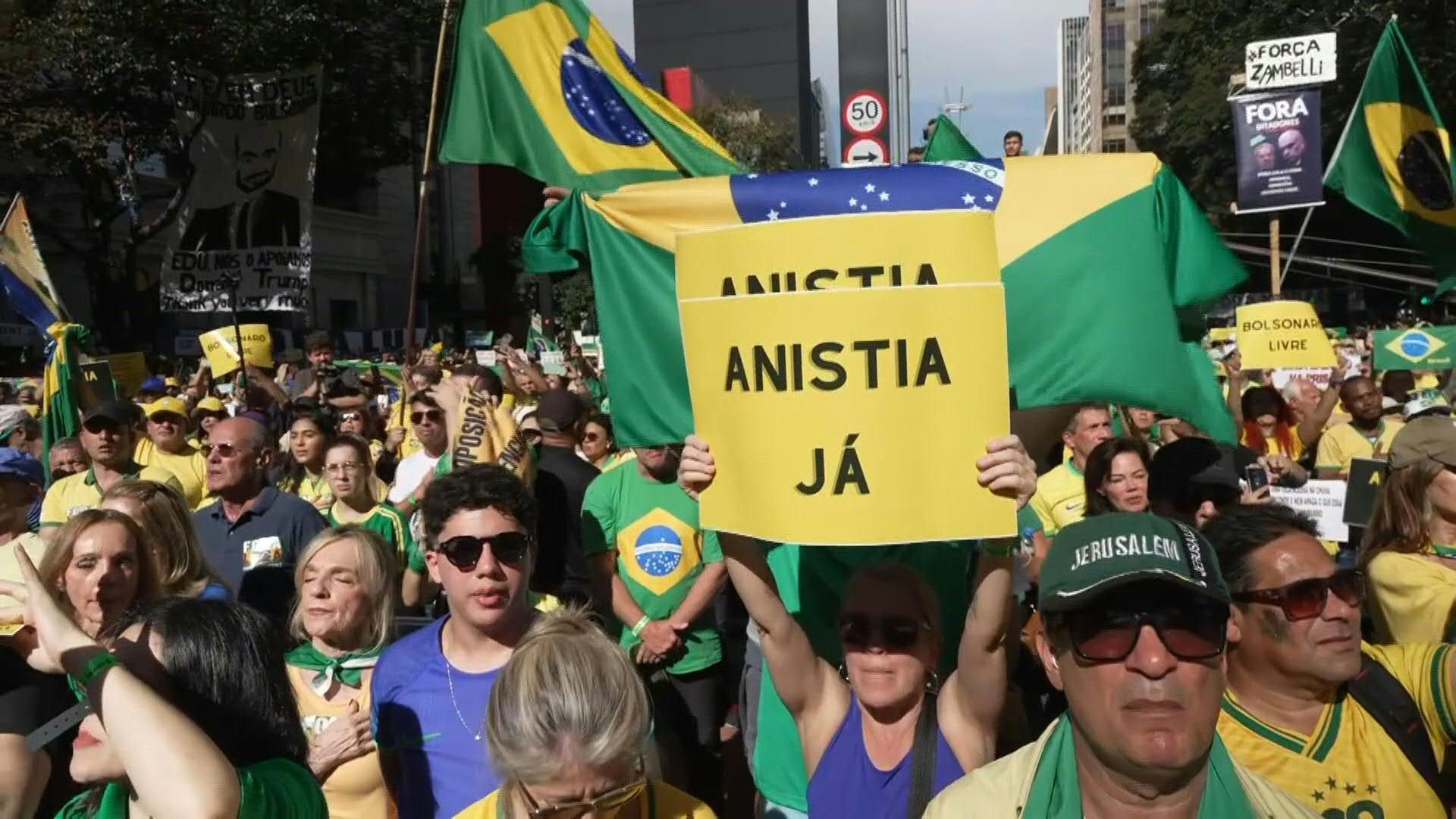 Bolsonaro supporters protest government and judiciary amid US tariffs