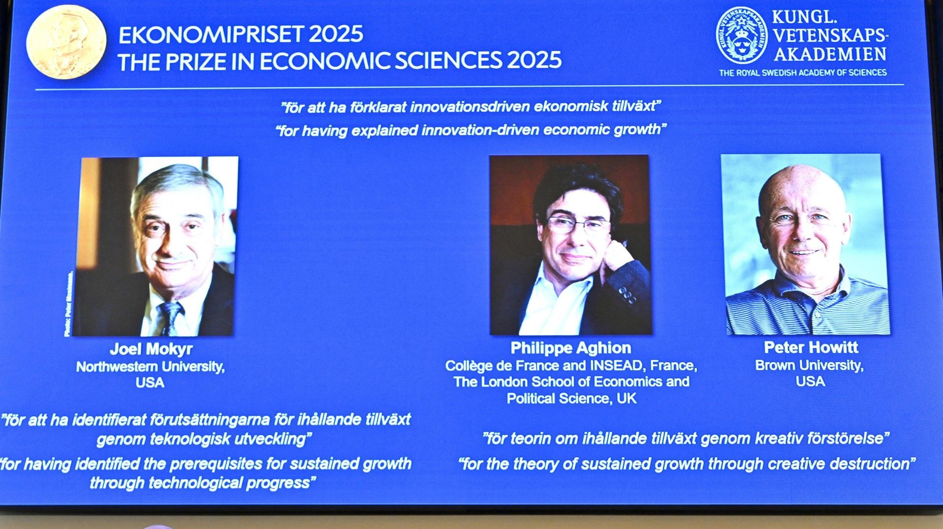 Nobel Prize in Economics Awarded to Three Growth Researchers