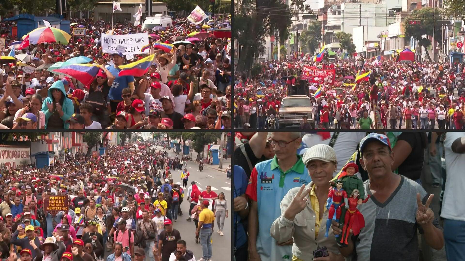Video: Maduro supporters march in Caracas to demand his release