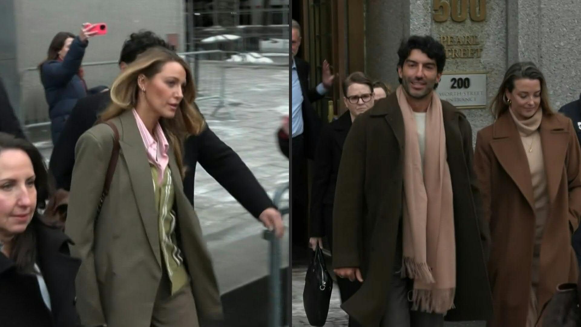 Video: Blake Lively, Justin Baldoni exit court following settlement conference