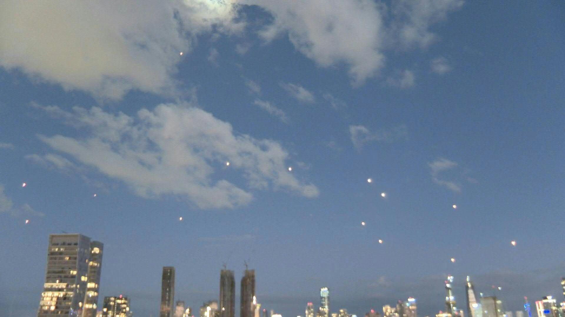 Video: Israeli defence systems missiles light up Tel Aviv sky