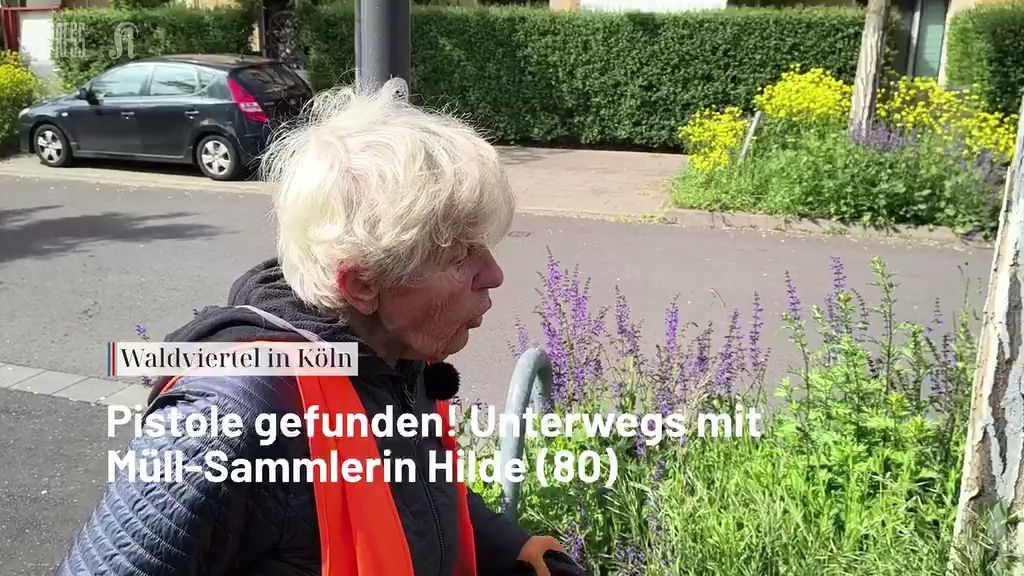 Video: Pistole gefunden! Unterwegs mit Kölner Müll-Sammlerin Hilde (80)