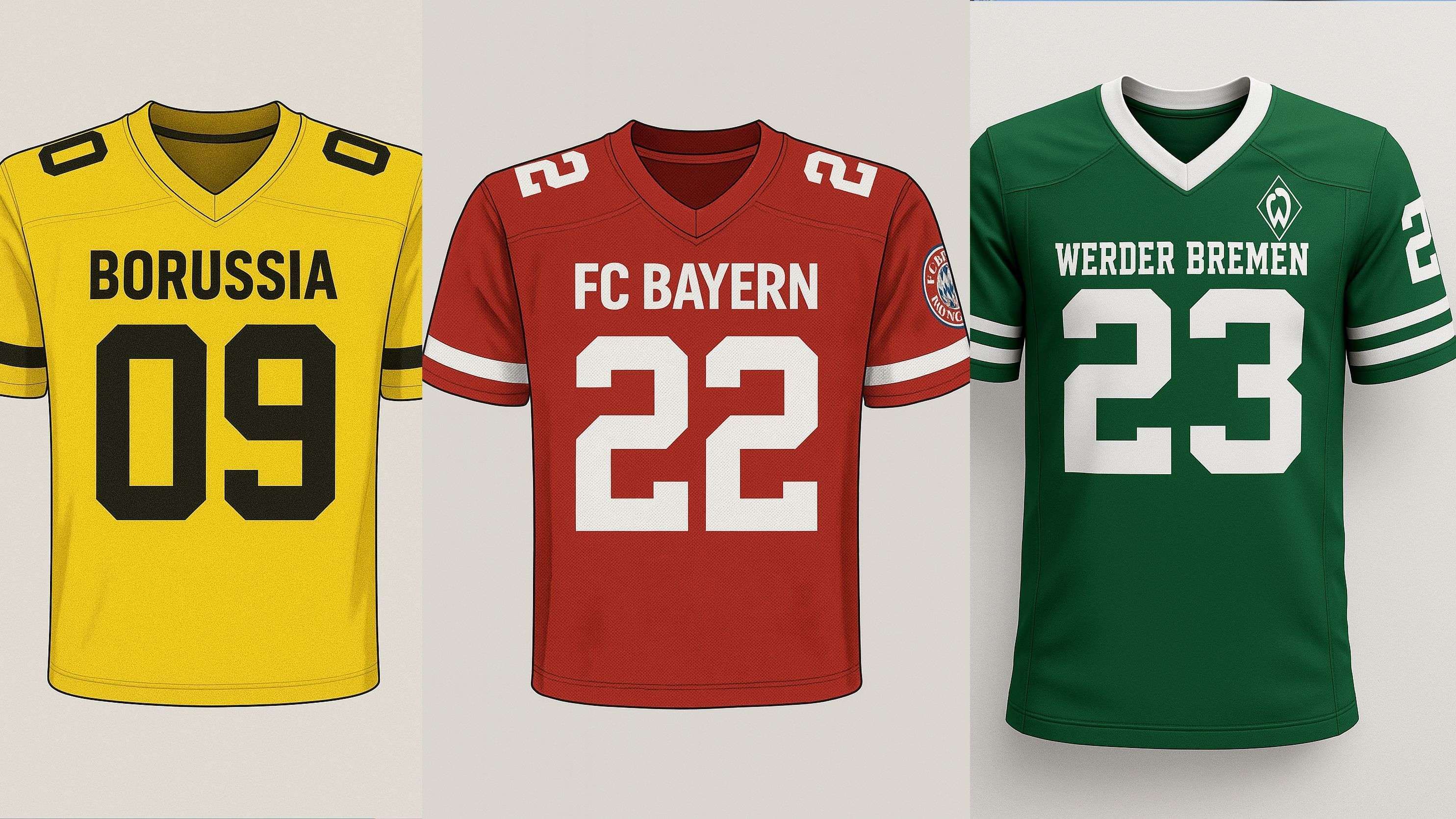 NFL meets Bundesliga: Das wären die Klub-Trikots im NFL-Style