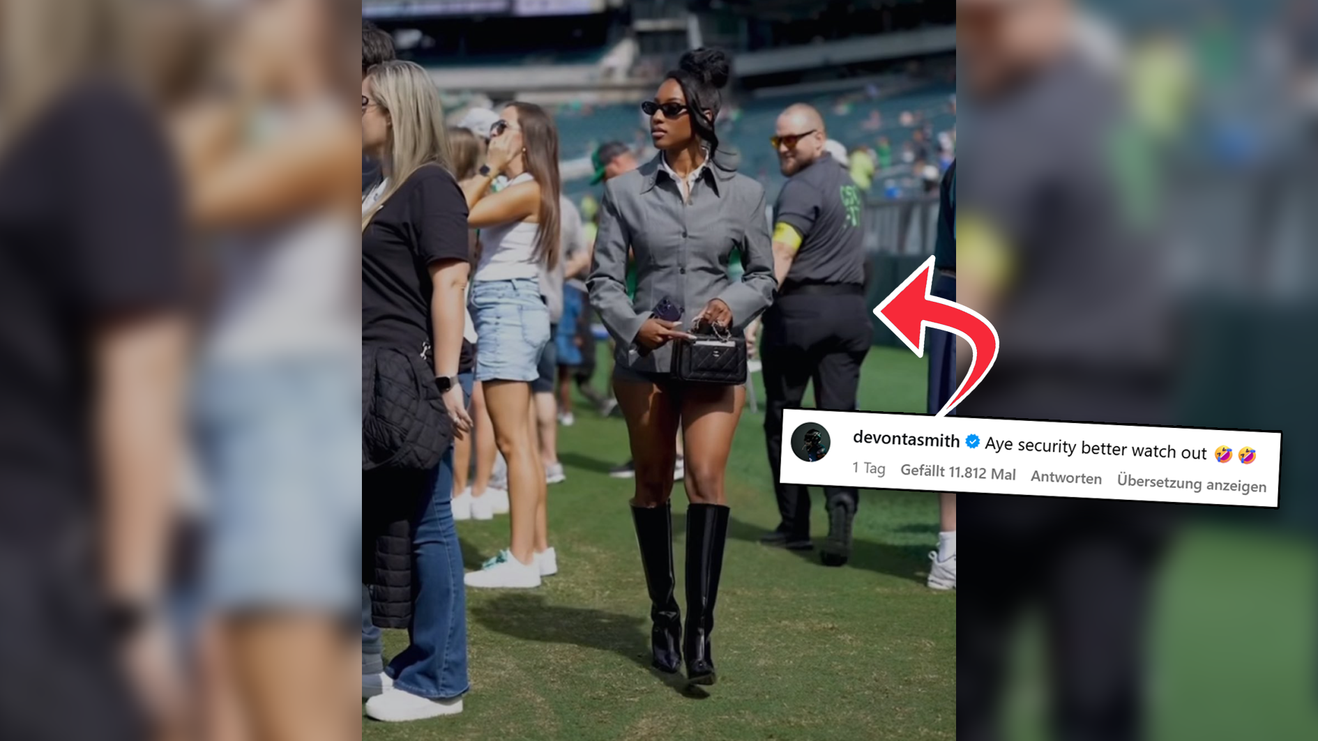 NFL: Security-Guy glotzt Spielerfrau hinterher und geht viral