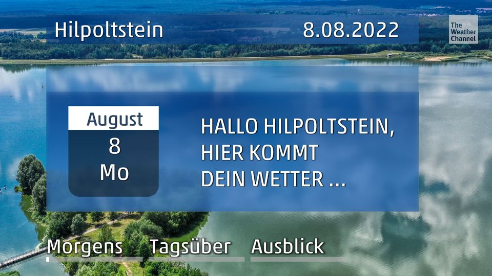 Das Wetter für Hilpoltstein am Montag, den 08.08.2022