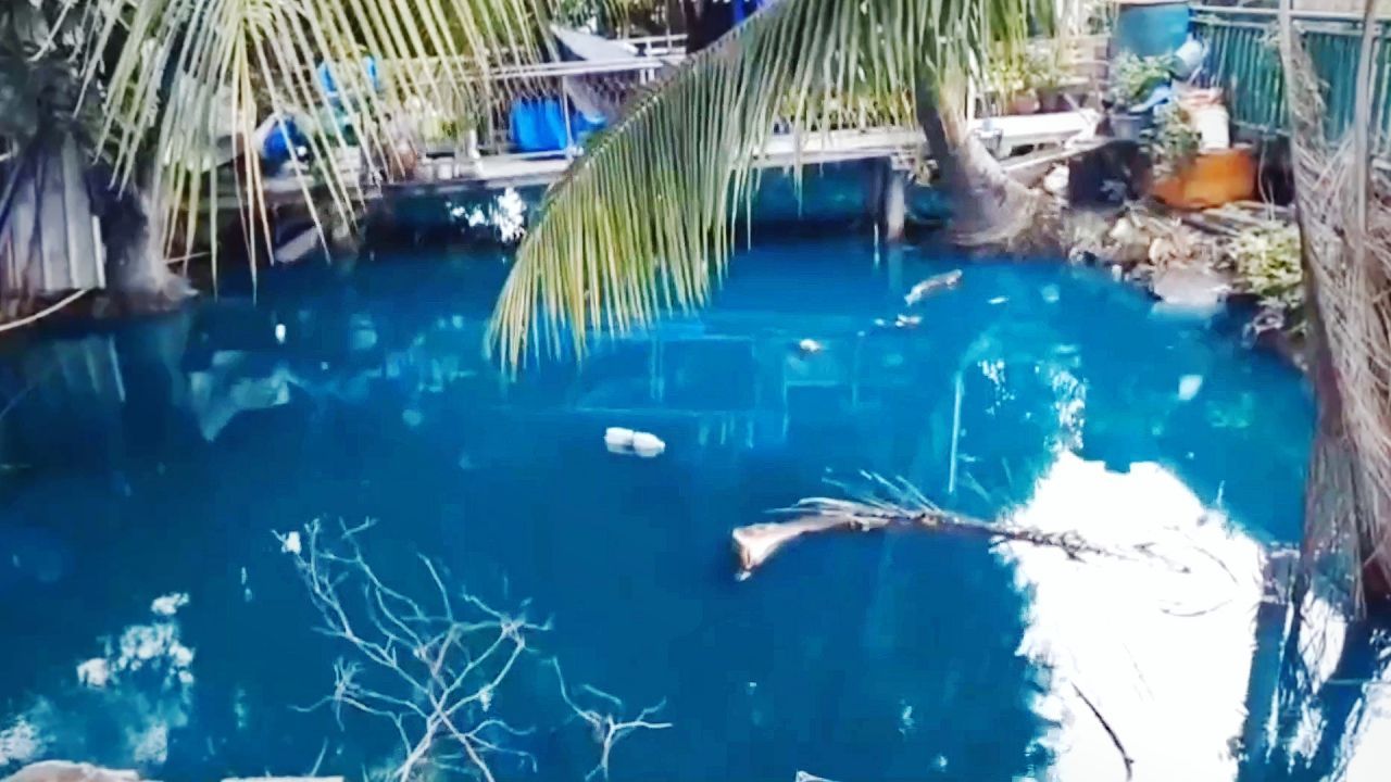 Blaugrüne Farbe: Kanalwasser versetzt Anwohner in Thailand in Panik
