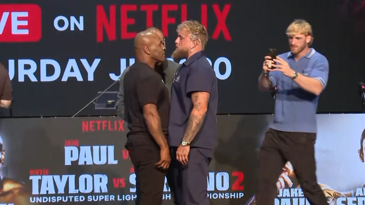 Box-Opa gegen YouTuber: Mike Tyson und Jake Paul treffen bei Pressekonferenz aufeinander