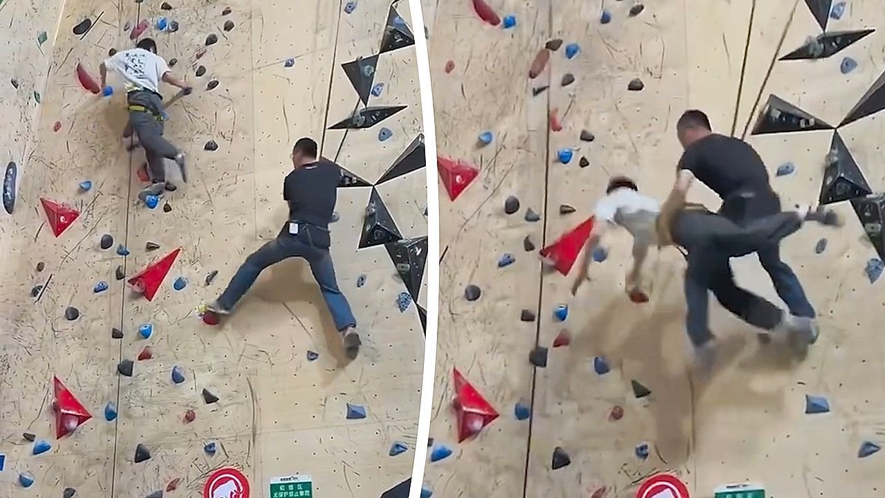 Abgestürzt – Flirtversuch in der Kletterhalle scheitert spektakulär