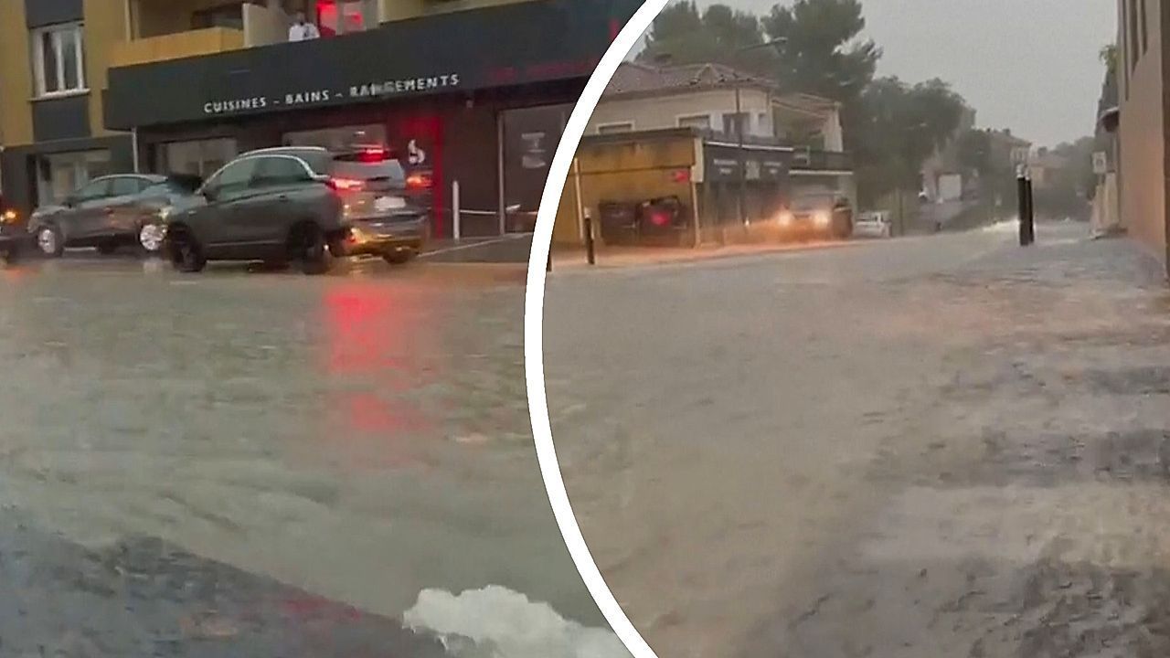 Unwetter in Südfrankreich: Heftige Regenfälle legen Pertuis und Marseille lahm