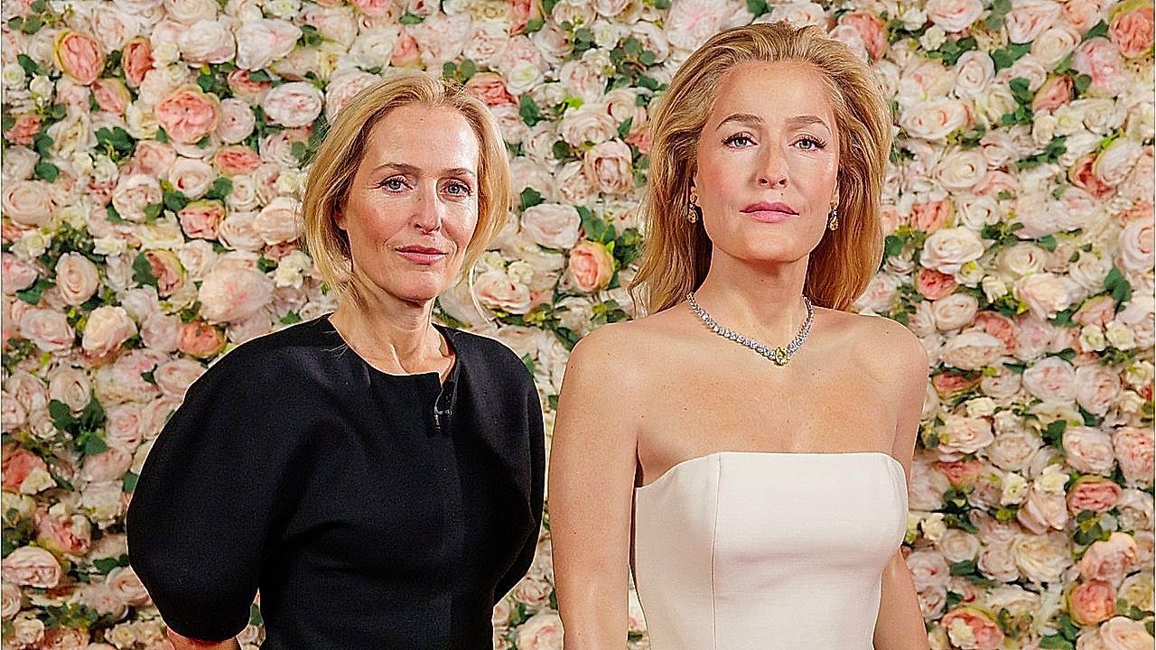 Video: Celebrity Gillian Anderson finally unveils her wax figure wearing the controversial 'vulva dress'