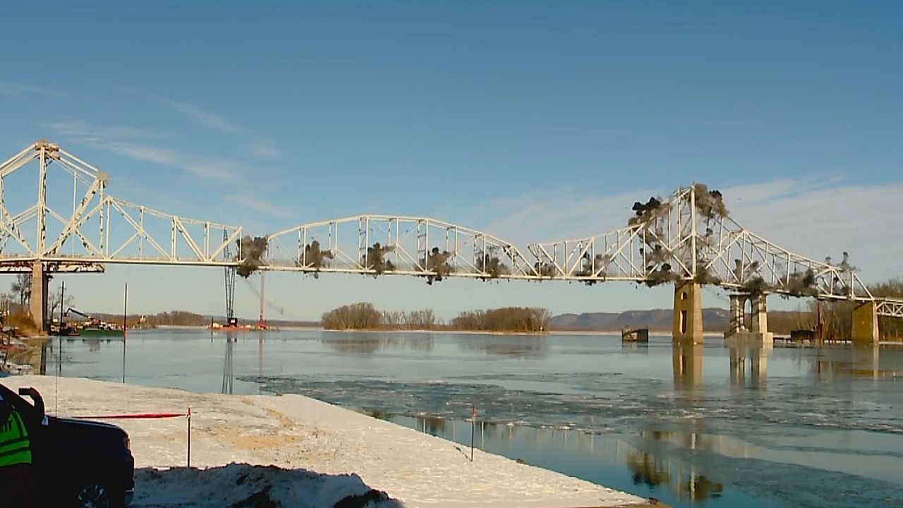 Implosion takes down a nearly century-old Mississippi River bridge
