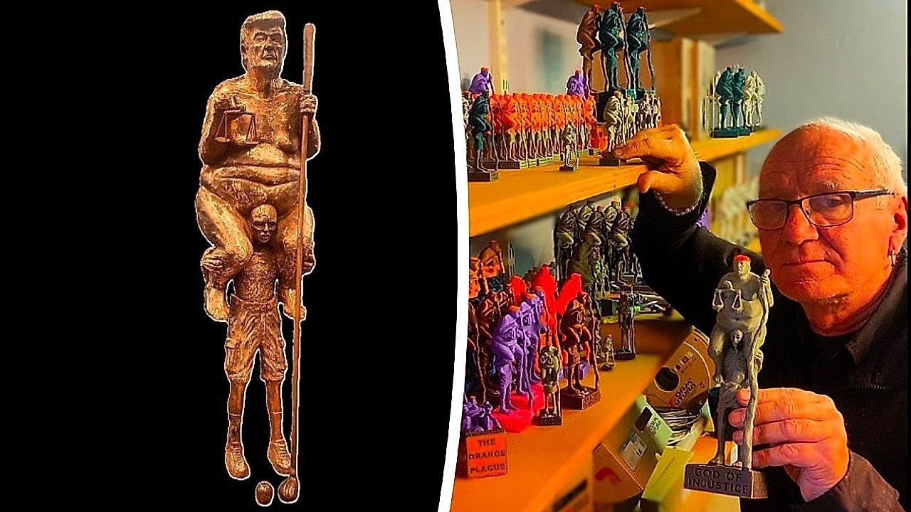 Video: Artist creates a $117,579 Trump sculpture – 'God of Injustice'