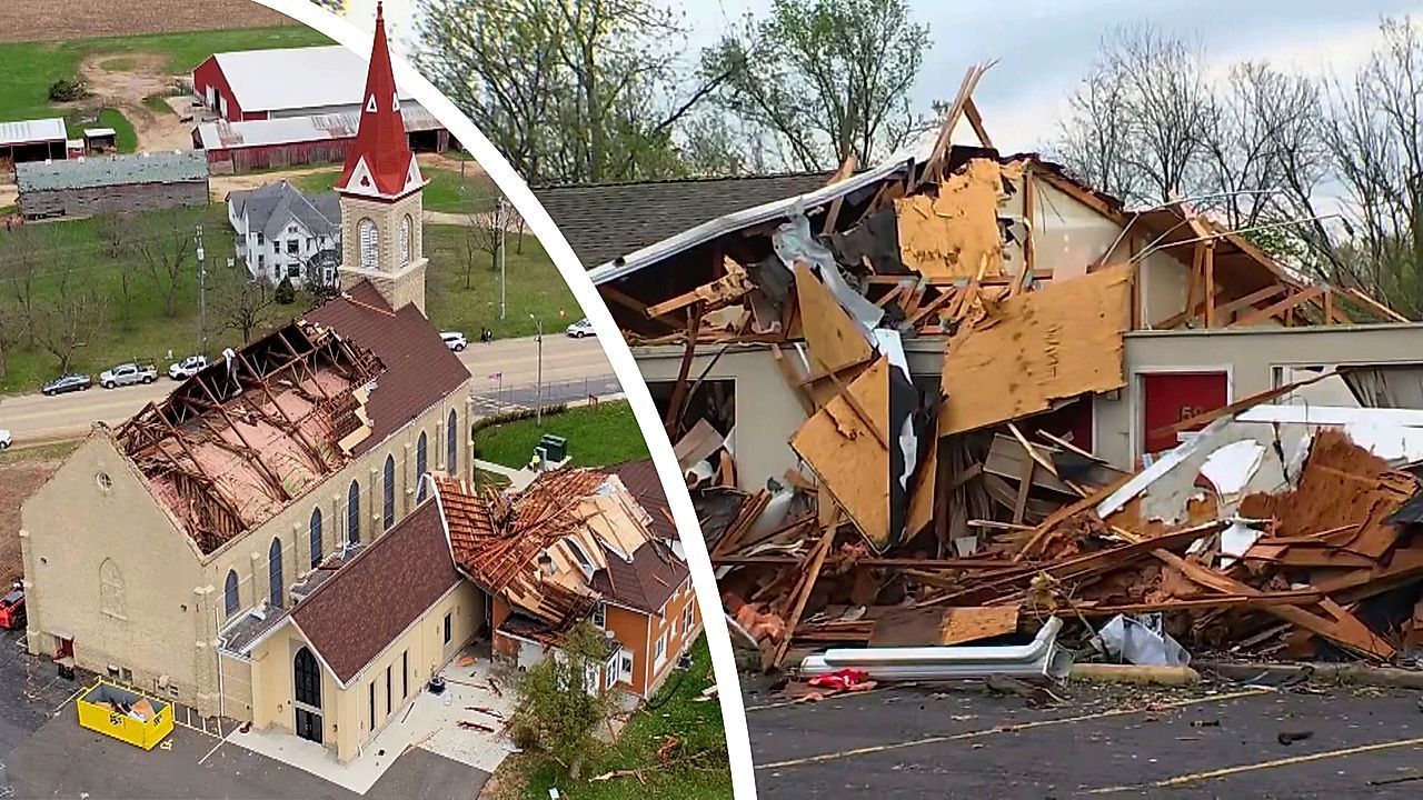 Video: Baseballgroßer Hagel: Tornados verwüsten Mittleren Westen der USA