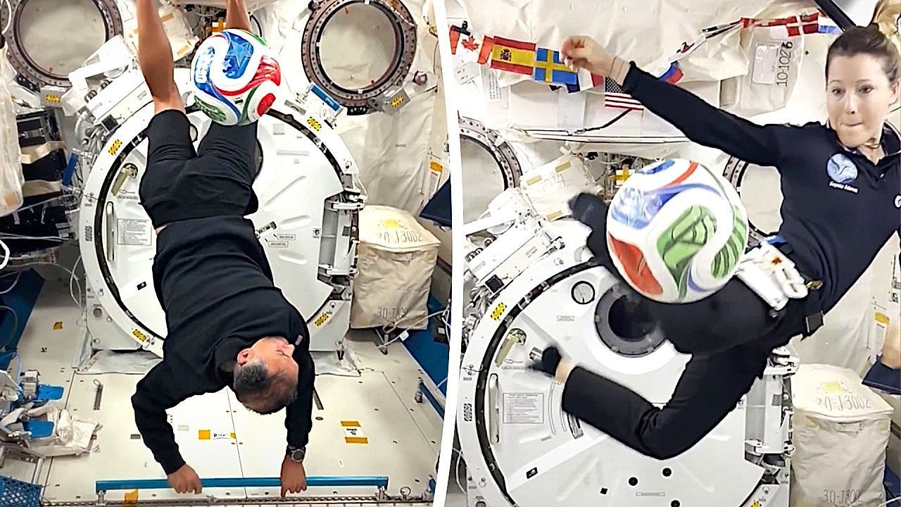 Video: Astronauts show off football skills in zero gravity aboard ISS to close off the World Cup season