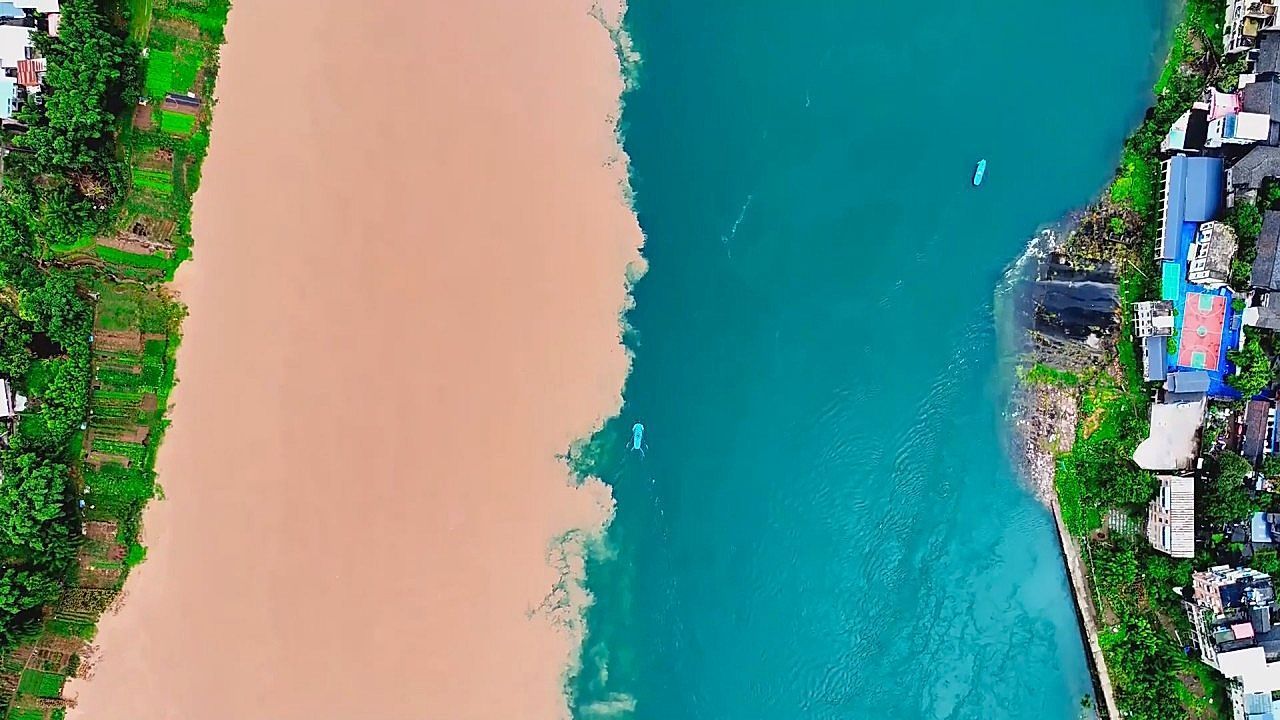 Video: Yin und Yang im Wasser: Zwei Flüsse treffen im Süden Chinas aufeinander