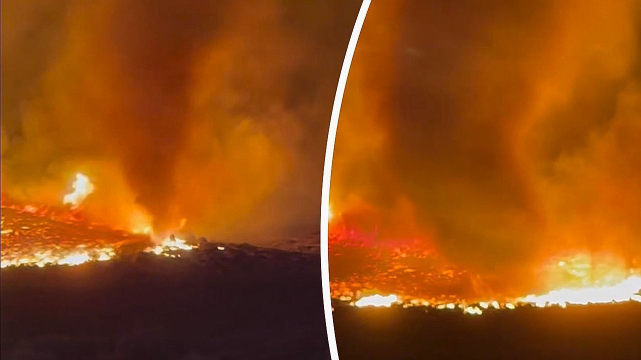 Video: Säule aus Flammen und Rauch: „Feuerwirbel“ wütet bei Brand in Nevada
