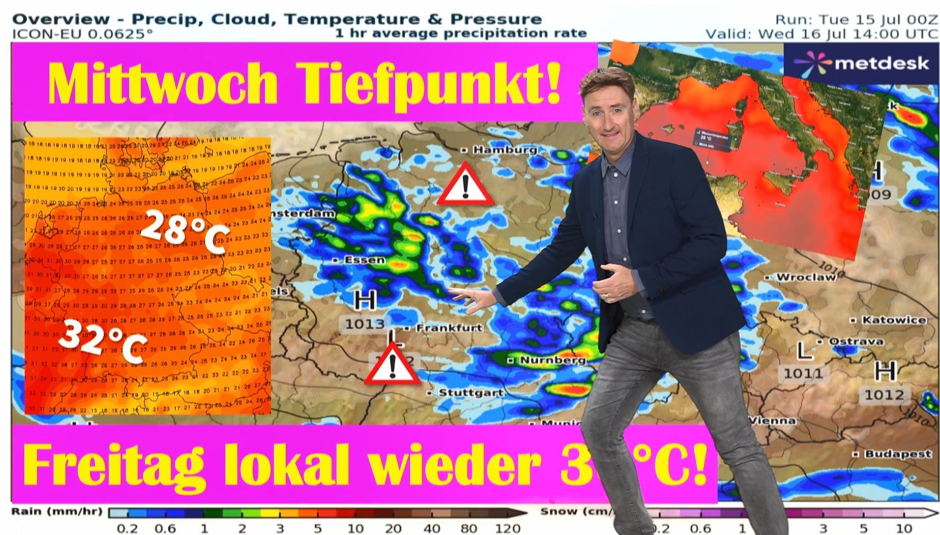 Video: Mittwoch sogar Schnee in den Hochalpen - danach wieder heiß! Mittelmeer rekordverdächtig warm - schwere Unwetter ab Spätsommer?