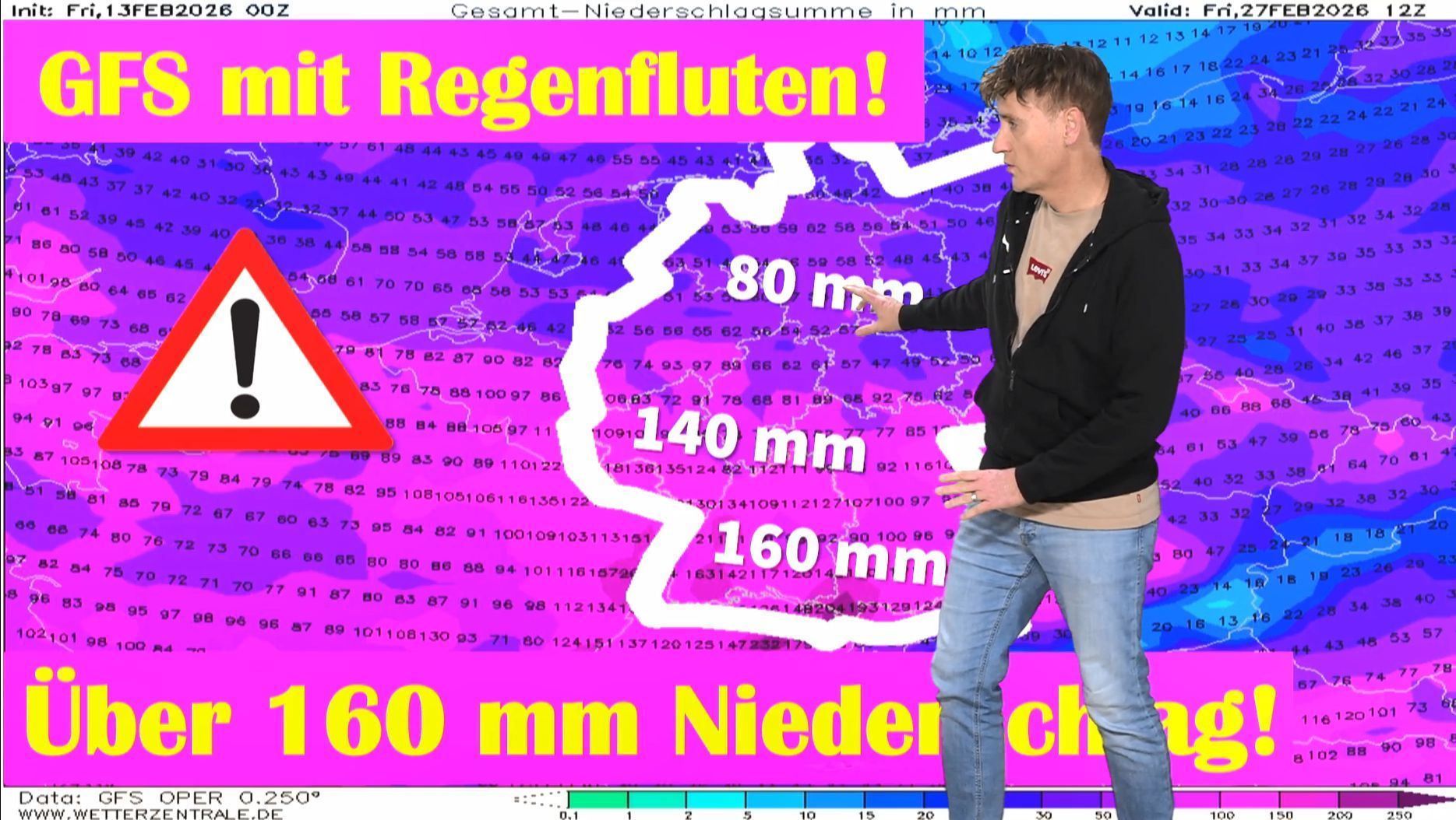 Video: Extreme Regemassen in Deutschland erhöhen die Hochwassergefahr: Am Wochenende Schneefall und Frost!