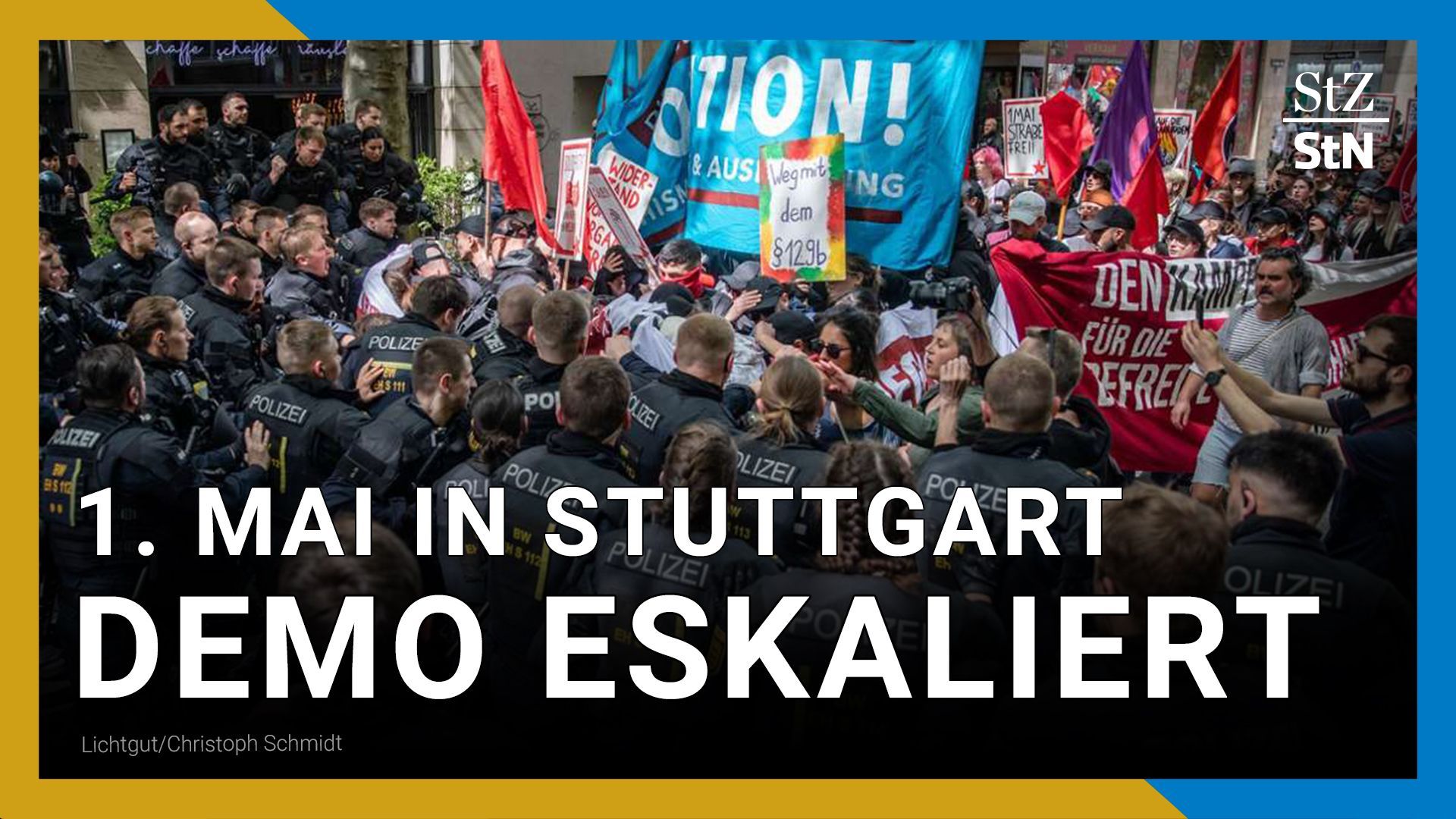 Verletzte und Verhaftungen nach Gewaltausbruch bei 1. Mai Demo in Stuttgart