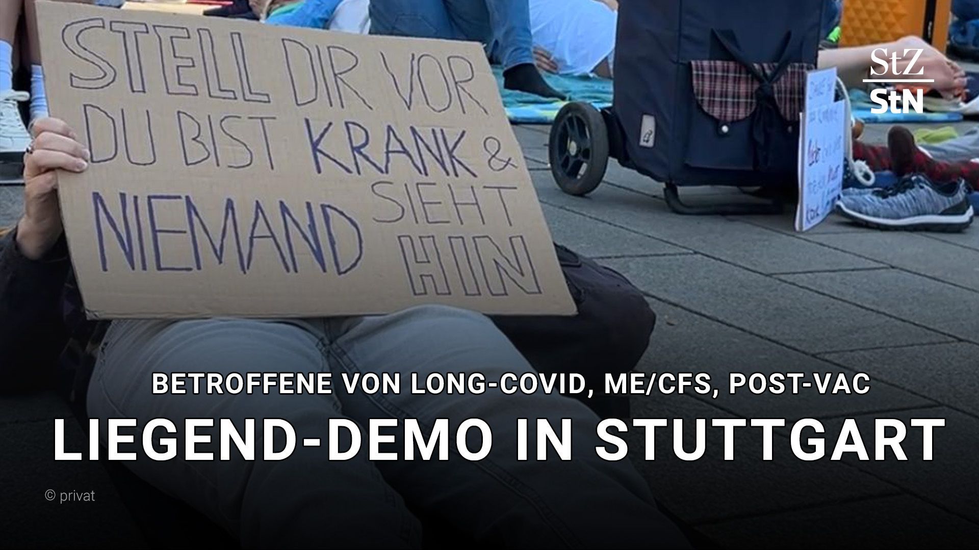Liegend-Demo in Stuttgart: Betroffene machen auf ME/CFS aufmerksam