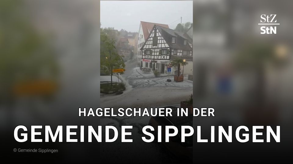 Extrem-Hagel am Bodensee! In Sipplingen türmen sich die Eismassen auf den Straßen