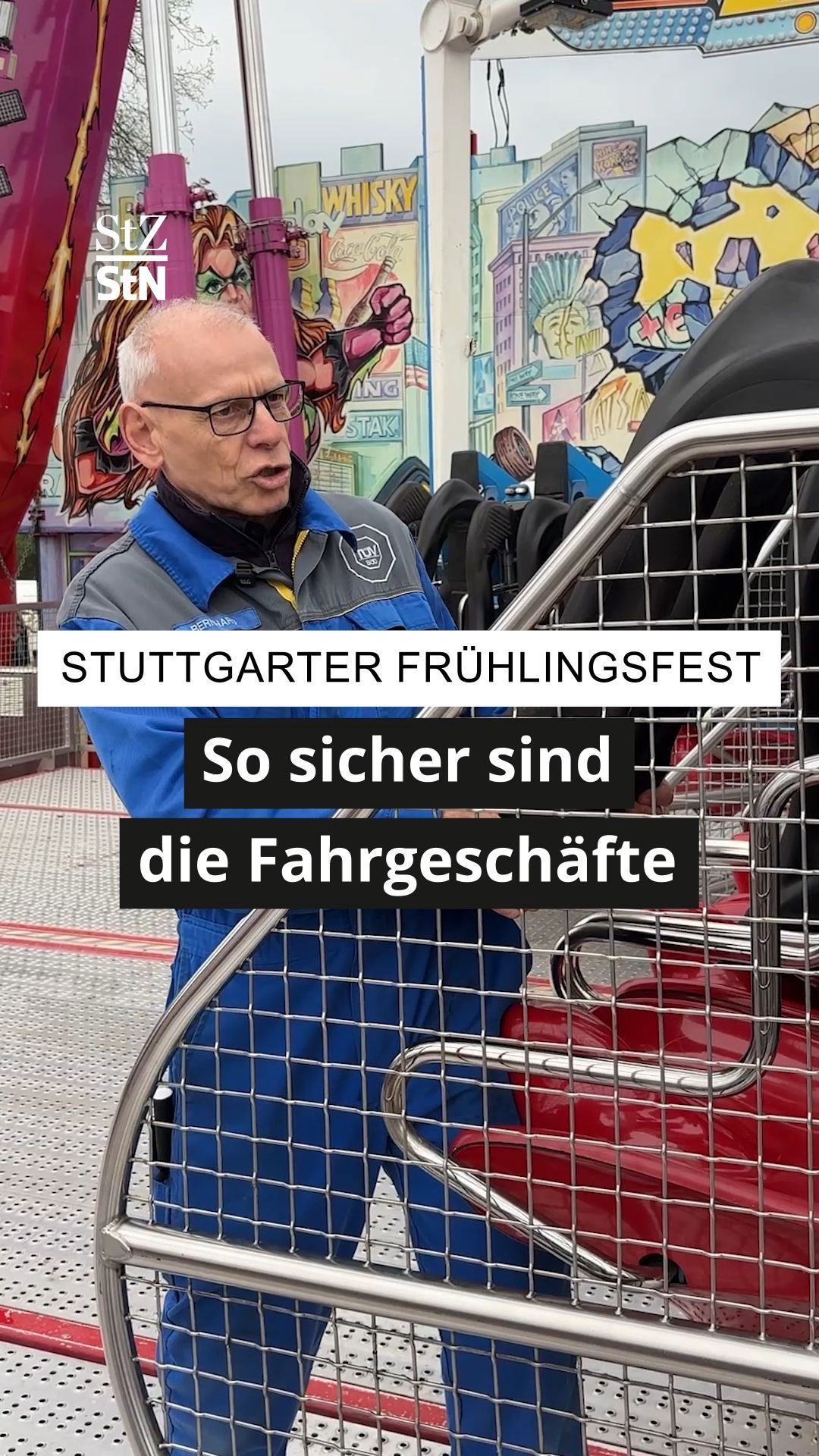 Video: Tüv-Prüfer auf dem Stuttgarter Frühlingsfest: So sicher sind die Fahrgeschäfte