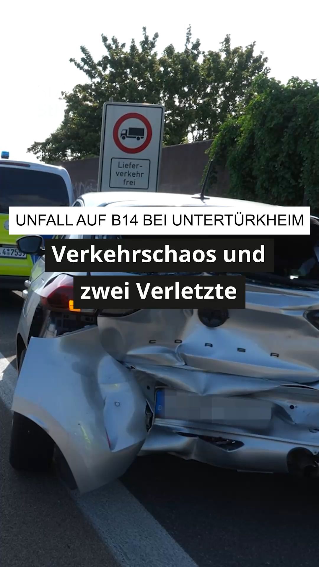 Video: Unfall auf B14: Zwei Verletzte und Verkehrschaos bei Untertürkheim