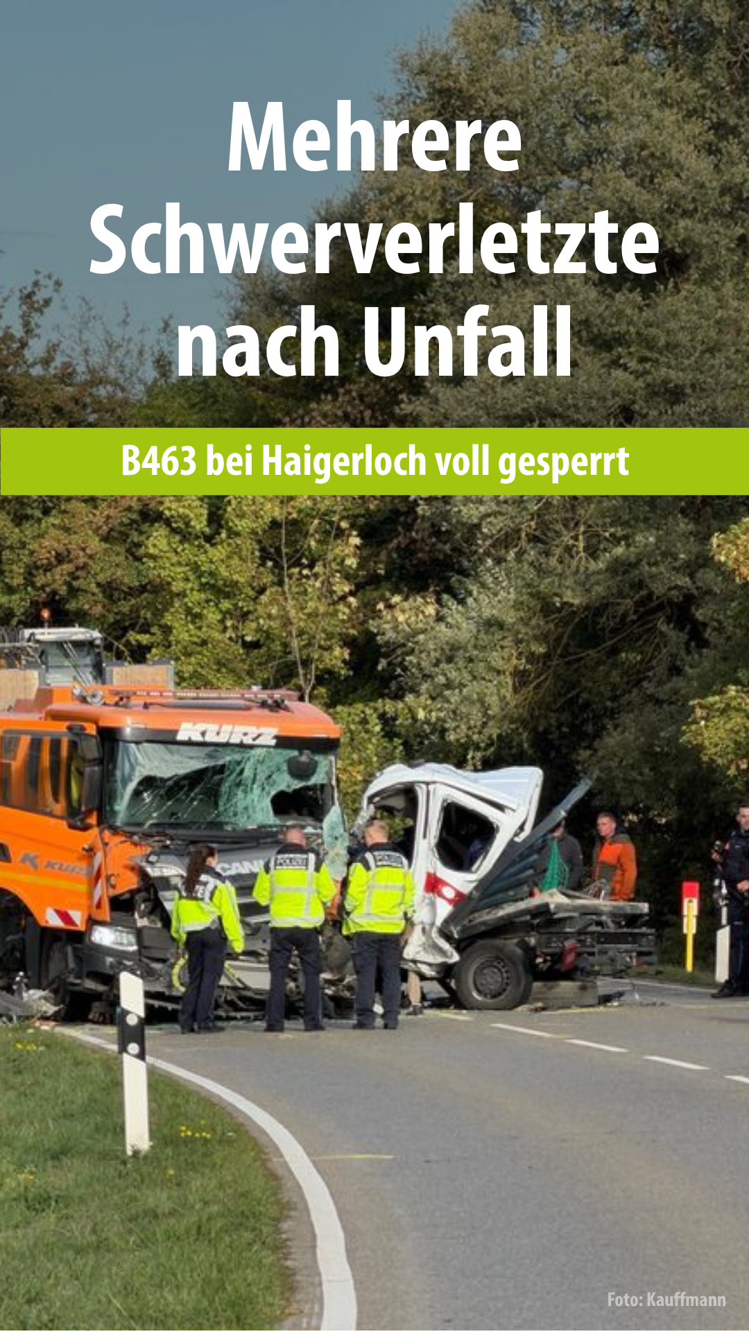 Video: Unfall mit zwei Lastern und Transporter nach Überholmanöver – mehrere Schwerverletzte