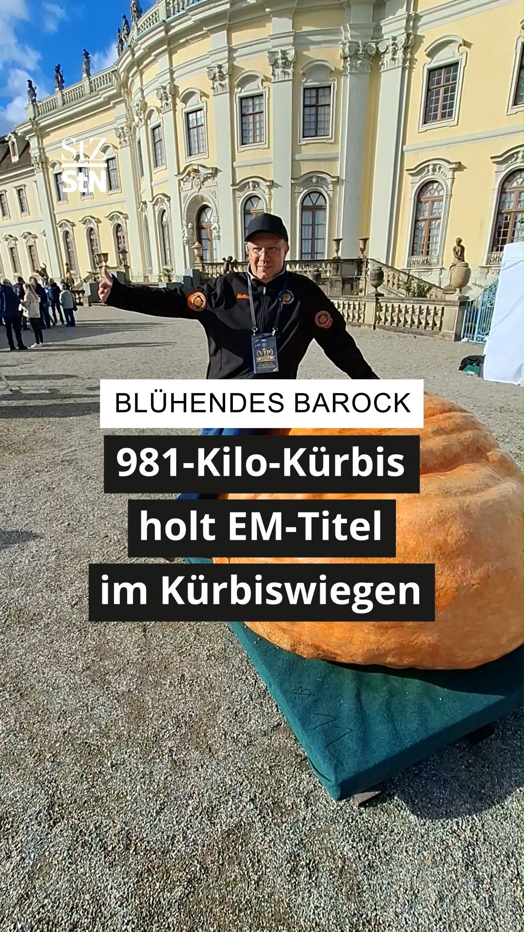 Matthias Wirsching wins European pumpkin weighing championship with 981-kilo pumpkin