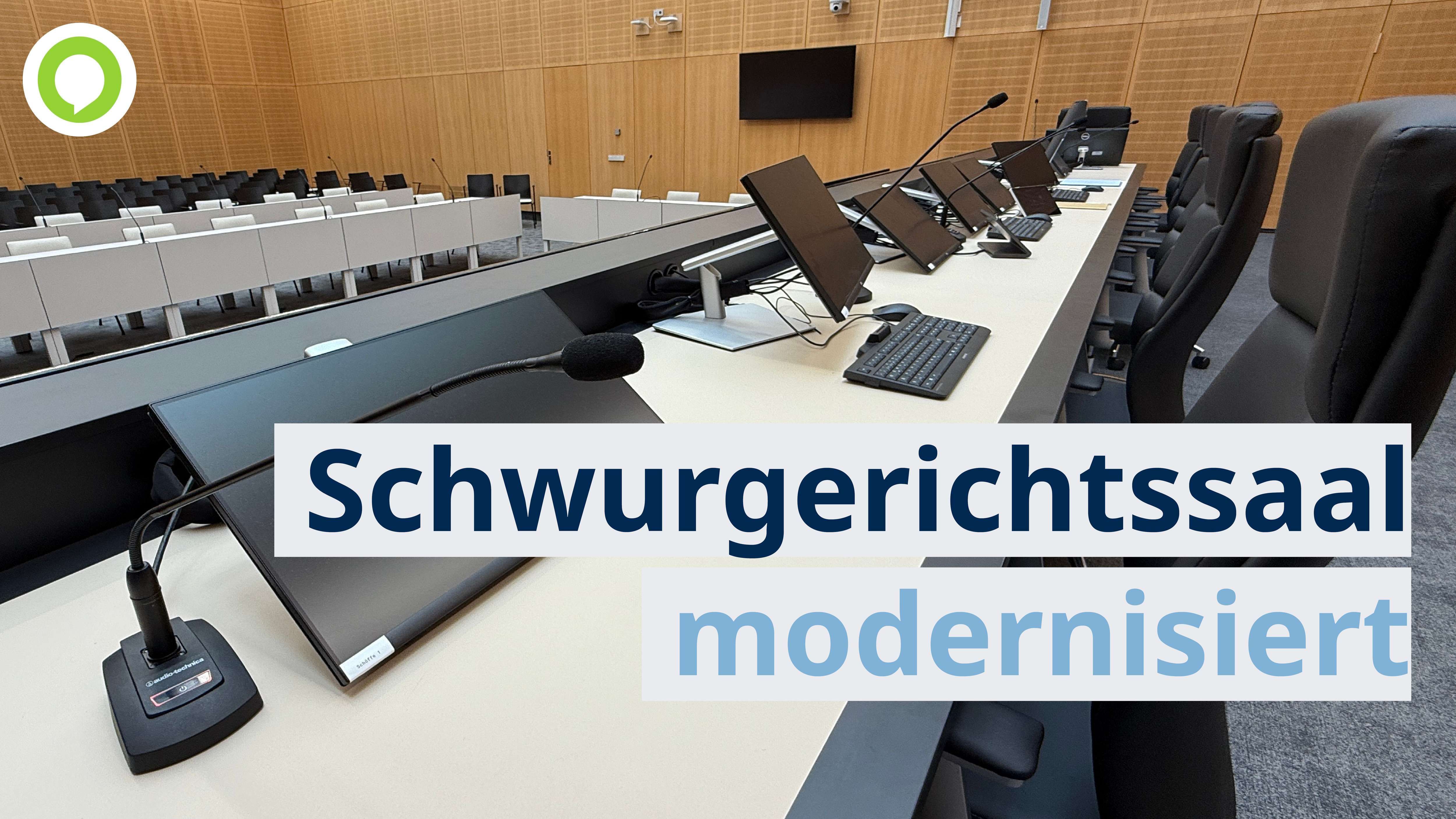 Video: 375.000 Euro und drei Kilometer Leitungen: Landgericht Weiden modernisiert Schwurgerichtssaal