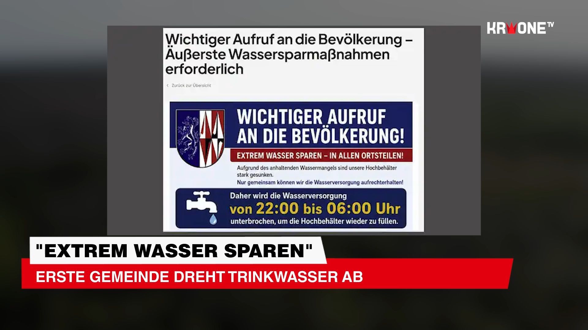 Video: Trockenheit: Erste Gemeinde dreht Trinkwasser ab